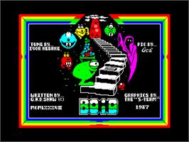 Title screen of Boid on the Sinclair ZX Spectrum.