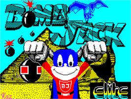 Title screen of Bomb Jack on the Sinclair ZX Spectrum.