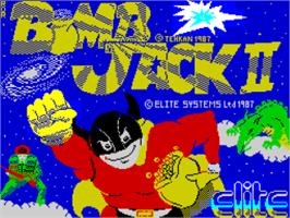 Title screen of Bomb Jack 2 on the Sinclair ZX Spectrum.