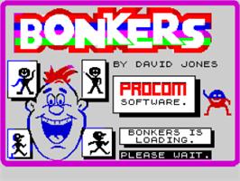 Title screen of Bonkers on the Sinclair ZX Spectrum.