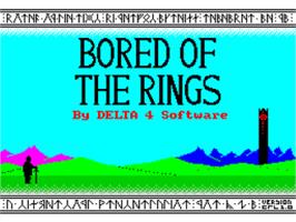 Title screen of Bored Of The Rings on the Sinclair ZX Spectrum.
