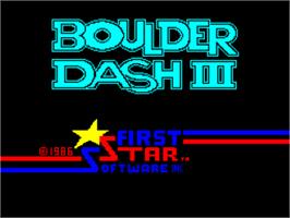 Title screen of Boulder Dash 3 on the Sinclair ZX Spectrum.