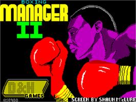 Title screen of Boxing Manager 2 on the Sinclair ZX Spectrum.
