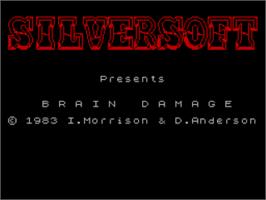Title screen of Brain Damage on the Sinclair ZX Spectrum.