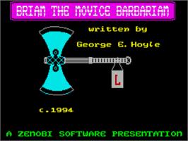 Title screen of Brian - The Novice Barbarian on the Sinclair ZX Spectrum.