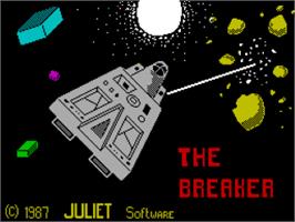 Title screen of Brick Breaker on the Sinclair ZX Spectrum.