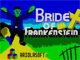 Title screen of Bride Of Frankenstein on the Sinclair ZX Spectrum.