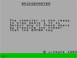 Title screen of Bridge Master on the Sinclair ZX Spectrum.