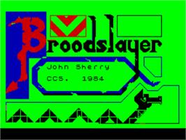 Title screen of Brood Slayer on the Sinclair ZX Spectrum.