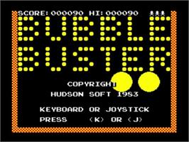 Title screen of Bubble Buster on the Sinclair ZX Spectrum.