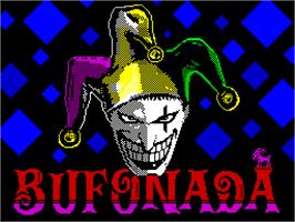 Title screen of Bufonada on the Sinclair ZX Spectrum.