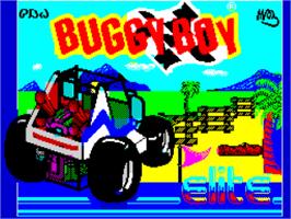 Title screen of Buggy Boy on the Sinclair ZX Spectrum.