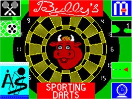 Title screen of Bully's Sporting Darts on the Sinclair ZX Spectrum.