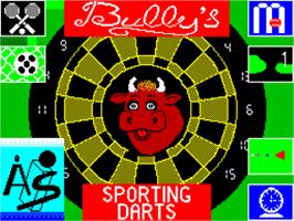 Title screen of Bully's Sporting Darts on the Sinclair ZX Spectrum.