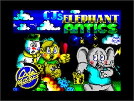 Title screen of CJ's Elephant Antics on the Sinclair ZX Spectrum.