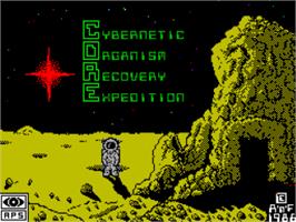 Title screen of CORE on the Sinclair ZX Spectrum.