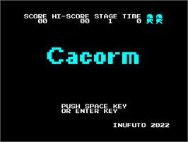 Title screen of Cacorm on the Sinclair ZX Spectrum.