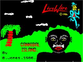 Title screen of Cannibal Island on the Sinclair ZX Spectrum.