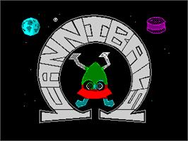 Title screen of Cannibals From Outer Space on the Sinclair ZX Spectrum.