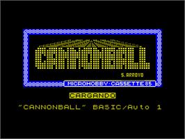 Title screen of Cannon Bubble on the Sinclair ZX Spectrum.