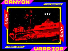Title screen of Canyon Warrior on the Sinclair ZX Spectrum.