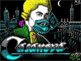 Title screen of Casanova on the Sinclair ZX Spectrum.
