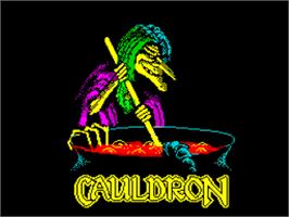 Title screen of Cauldron on the Sinclair ZX Spectrum.