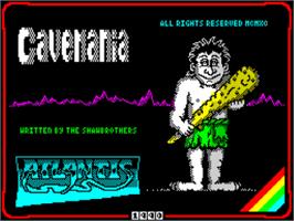 Title screen of Cavemania on the Sinclair ZX Spectrum.