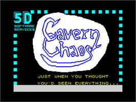 Title screen of Cavern Chaos on the Sinclair ZX Spectrum.