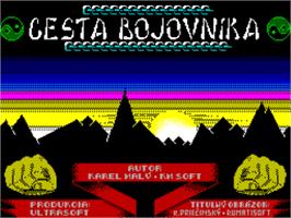 Title screen of Cesta Bojovnika on the Sinclair ZX Spectrum.