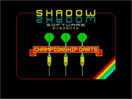 Title screen of Championship Darts on the Sinclair ZX Spectrum.