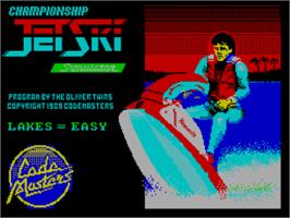 Title screen of Championship Jet Ski Simulator on the Sinclair ZX Spectrum.