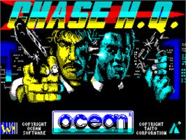 Title screen of Chase H.q. on the Sinclair ZX Spectrum.
