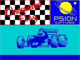 Title screen of Chequered Flag on the Sinclair ZX Spectrum.