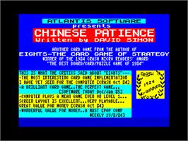 Title screen of Chinese Patience on the Sinclair ZX Spectrum.