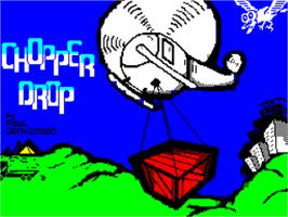Title screen of Chopper Drop on the Sinclair ZX Spectrum.