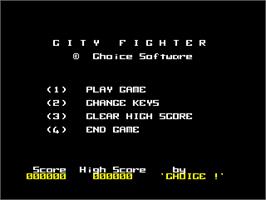 Title screen of Cityfighter on the Sinclair ZX Spectrum.