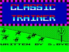 Title screen of Classic Trainer on the Sinclair ZX Spectrum.