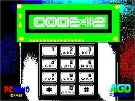 Title screen of Code on the Sinclair ZX Spectrum.