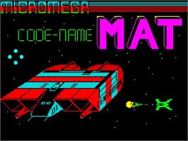 Title screen of Codename Mat on the Sinclair ZX Spectrum.