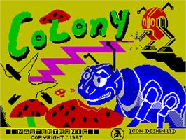 Title screen of Colony on the Sinclair ZX Spectrum.