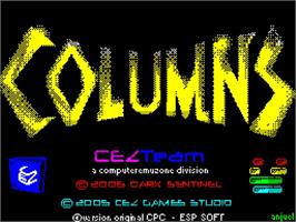 Title screen of Columns on the Sinclair ZX Spectrum.