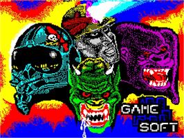 Title screen of Comando Quatro on the Sinclair ZX Spectrum.