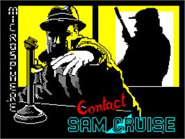 Title screen of Contact Sam Cruise on the Sinclair ZX Spectrum.