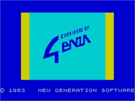 Title screen of Corridors Of Genon on the Sinclair ZX Spectrum.