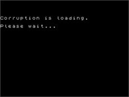 Title screen of Corruption (Omega) on the Sinclair ZX Spectrum.
