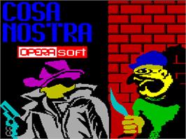 Title screen of Cosa Nostra on the Sinclair ZX Spectrum.