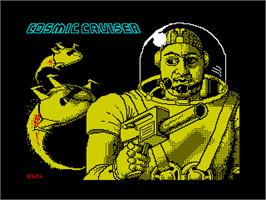 Title screen of Cosmic Cruiser on the Sinclair ZX Spectrum.