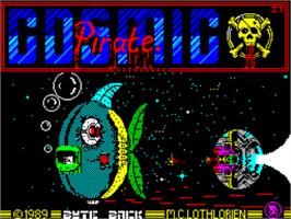 Title screen of Cosmic Pirate on the Sinclair ZX Spectrum.