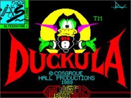 Title screen of Count Duckula in No Sax Please - We're Egyptian on the Sinclair ZX Spectrum.